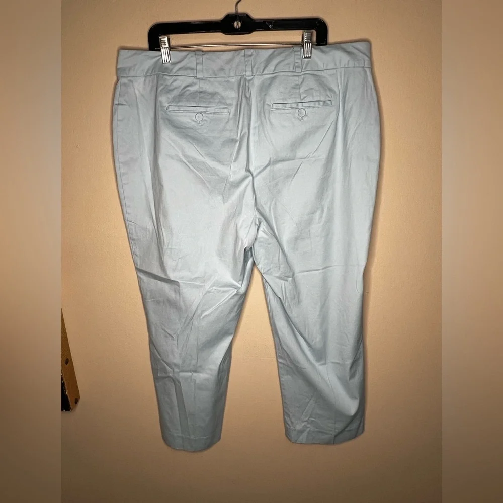 Talbots Heritage Pants Light Blue Size 16W Mid Rise Slit Side Pockets